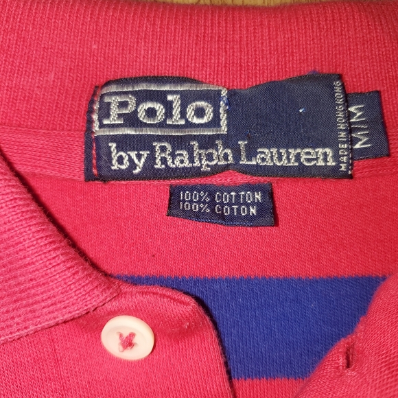 Vintage Polo Ralph Lauren Shirt Mens Medium Pink Striped  R.L.P.C Small Pony - Picture 3 of 8